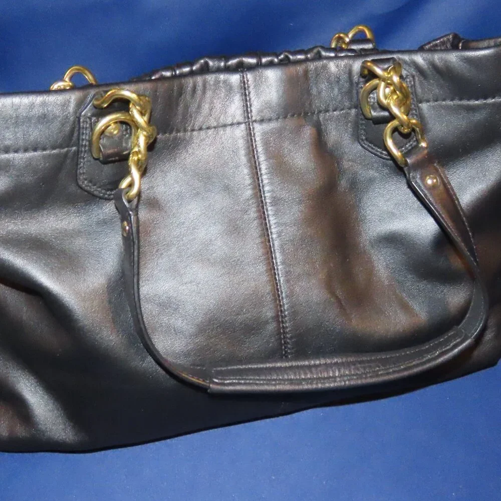 COACH Ashley Leather Handbag -Black - Picture 3 of 13